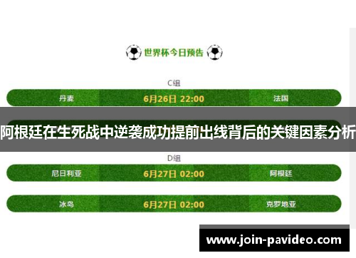 阿根廷在生死战中逆袭成功提前出线背后的关键因素分析